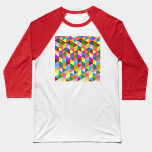 Colorful triangle galore geometric pattern Baseball T-Shirt